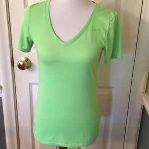 The Nike Tee Womens Dri-Fit Bright Green VNeck Top